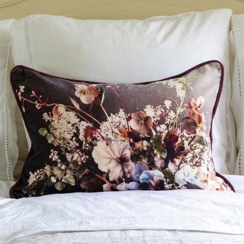 Hellebore Velvet Cushion by Grand Illusions